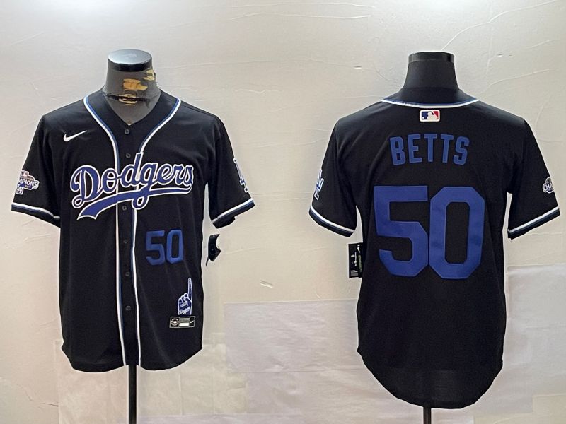 Men Los Angeles Dodgers #50 Betts Black Game 2024 Nike MLB Jersey style 12022->los angeles dodgers->MLB Jersey